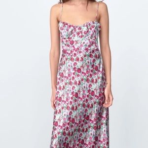 Zara Floral midi slip dress